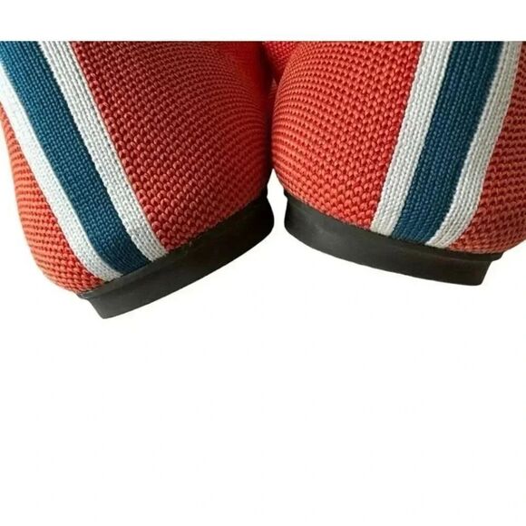 Rothy's Persimmon Marina Stripe Retired Women’s Round Toe Flats SZ 7.5 - Picture 6 of 16